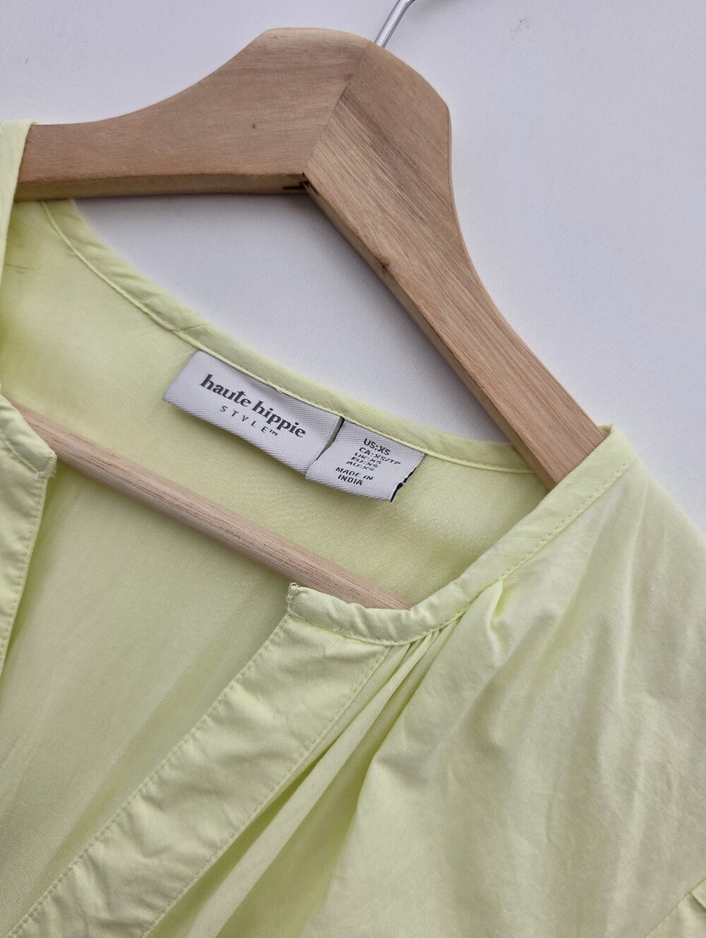Haute Hippie Style Yellow Short Sleeve Tiered Somerset Maxi Dress - Picture 4 of 10